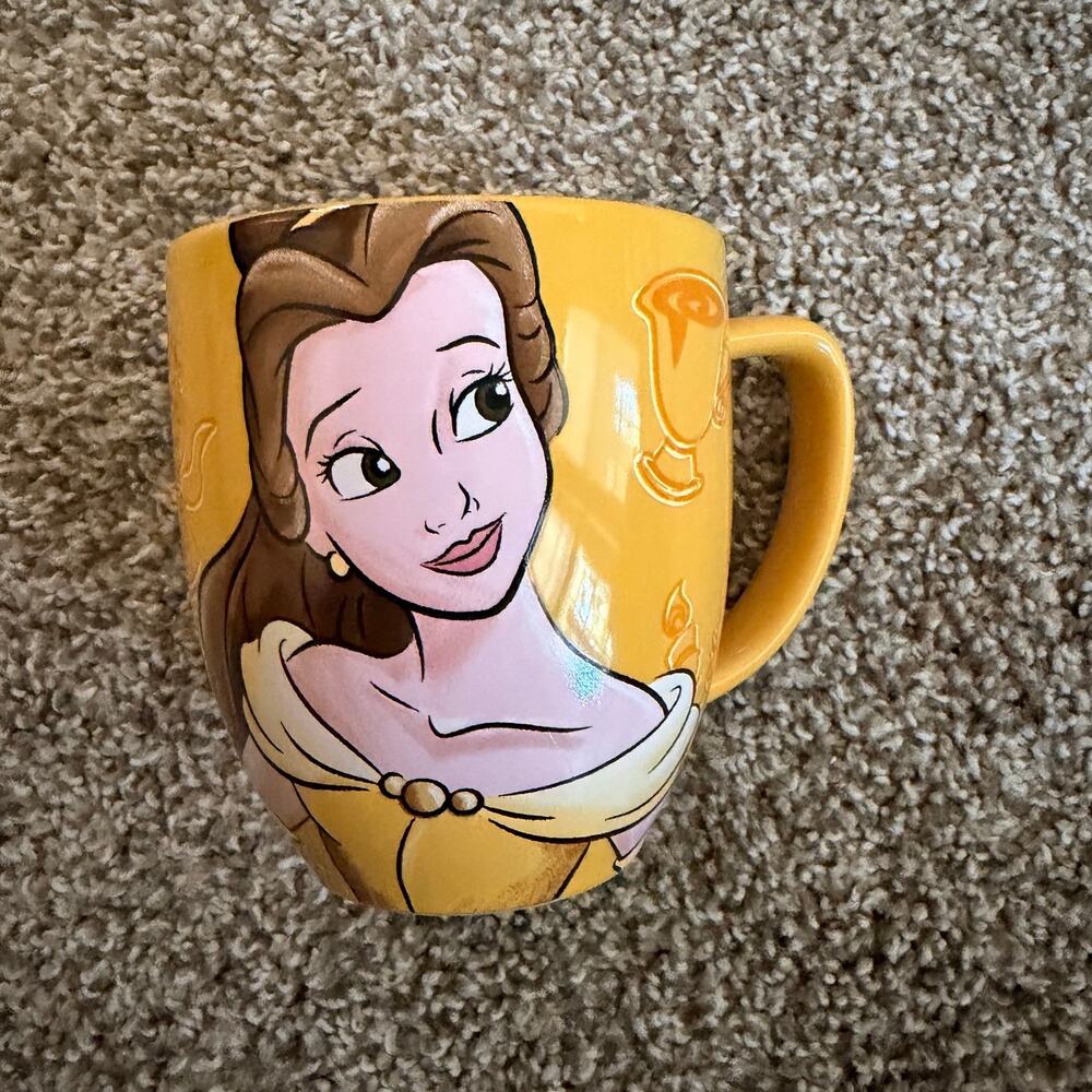 Disney Belle Beauty and the Beast Mug Yellow Red